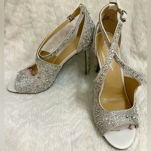 Betsy Johnson size 11 Bejeweled heels original packaging.